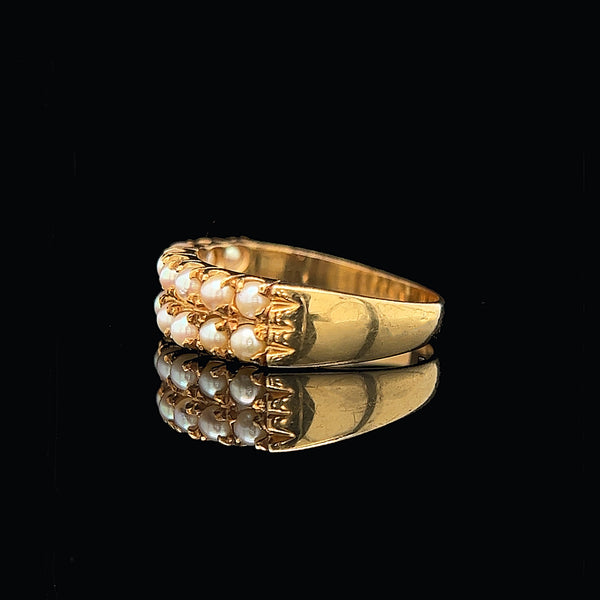 Vintage, Wedding Ring, Fashion Ring, Pearl, 14K Yellow Gold