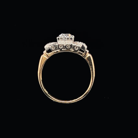 Vintage, Wedding Ring, Fashion Ring, Diamond, 14K Yellow Gold, 14K White Gold 