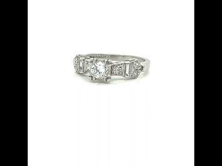 .20ct. Diamond & Platinum Vintage Engagement - Fashion Ring - J35228