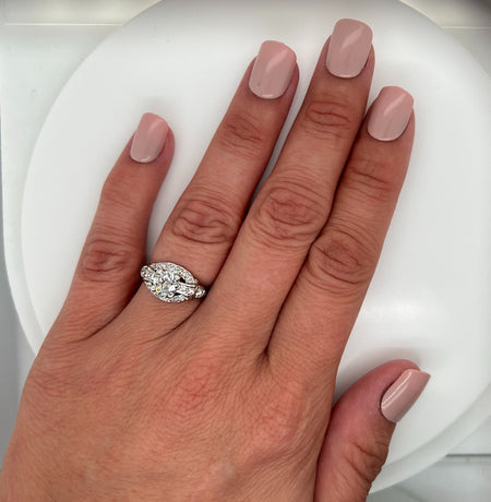 Art Deco, Antique, Vintage, Engagement Ring, Wedding Ring, Diamond, 18K & 14K White Gold 