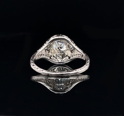 Art Deco, Antique, Vintage, Engagement Ring, Wedding Ring, Diamond, 18K White Gold