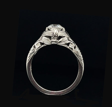 Antique, Art Deco, Diamond, Engagement, Ring, Wedding Ring, Diamond, 18K White Gold 