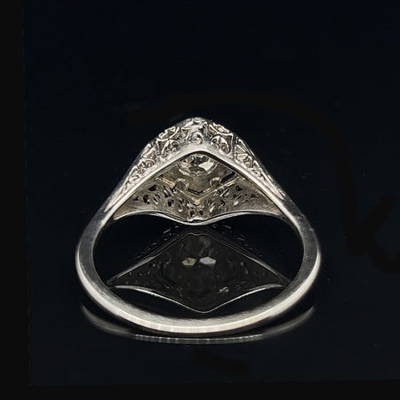 Art Deco, Antique, Vintage, Engagement Ring, Wedding Ring, Ostby & Barton, Diamond,18K White Gold