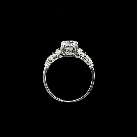 Art Deco .85ct. Diamond Antique Engagement - Fashion Ring Platinum  - J39263