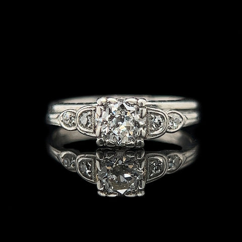 Art Deco, Antique, Vintage, Engagement Ring, Wedding Ring, Wedding Set, Jewelry, Diamond, Platinum, Conflict Free 