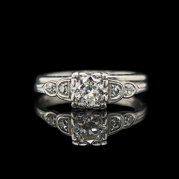 Art Deco, Antique, Vintage, Engagement Ring, Wedding Ring, Wedding Set, Jewelry, Diamond, Platinum, Conflict Free 