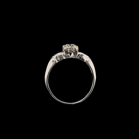 Art Deco .63ct. Diamond Antique Engagement Ring Platinum - J39359