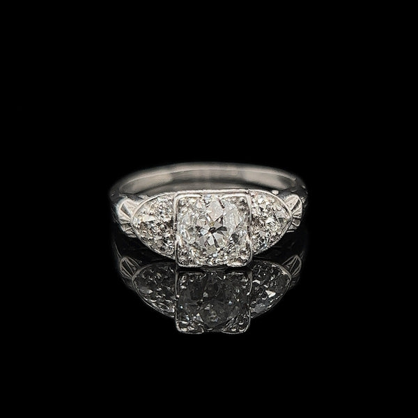 Art Deco, Antique, Engagement Ring, Wedding Ring, Diamond, Platinum, Conflict Free Diamond 