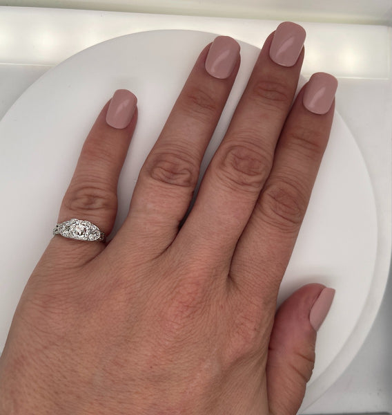 Art Deco, Antique, Engagement Ring, Wedding Ring, Diamond, Platinum, Conflict Free Diamond 