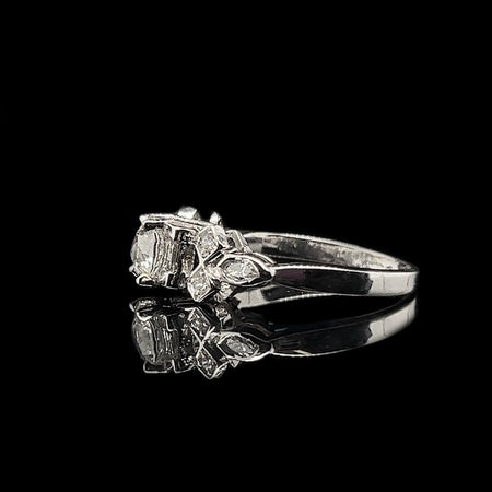 Vintage, Antique, Engagement Ring, Wedding Ring, Diamond, 18K White Gold  