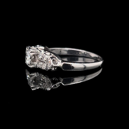 Vintage, Antique, Engagement Ring, Wedding Ring, Fashion Ring, Diamond, 18K White Gold