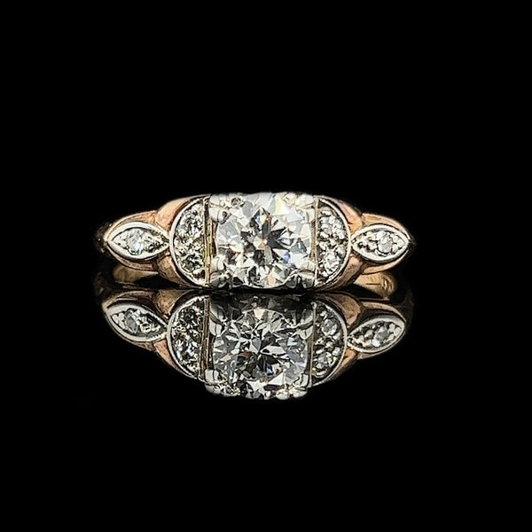 .50ct. Diamond Vintage Engagement - Fashion Ring 18K White Gold & Yellow Gold Jabel - J39410