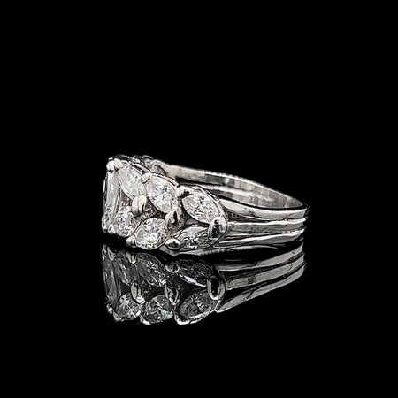Vintage, Antique, Engagement Ring,  Wedding Ring, Marquise, Diamond, Platinum 