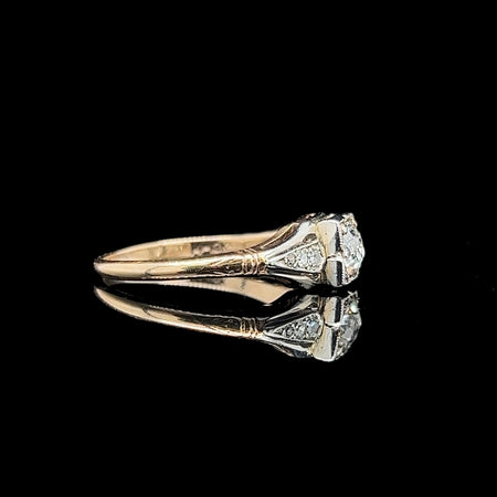 Art Deco. Antique, Vintage, Engagement Ring, Wedding Ring, Diamond, 18K White Gold, 14K Yellow Gold 