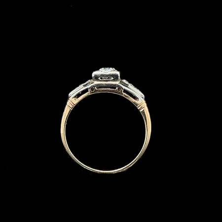 Art Deco. Antique, Vintage, Engagement Ring, Wedding Ring, Diamond, 18K White Gold, 14K Yellow Gold 