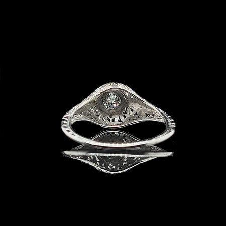 Art Deco, Antique, Vintage, Engagement Ring, Wedding Ring, Diamond 18K White Gold 