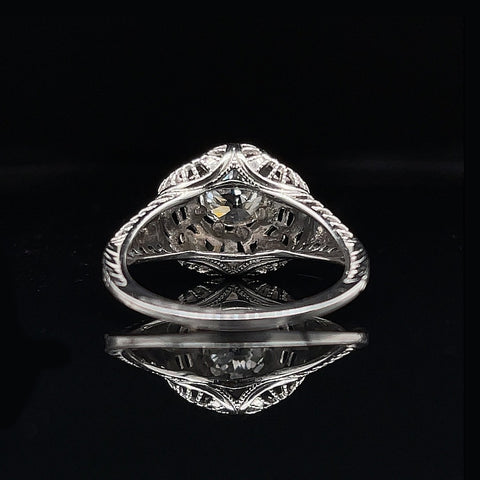 Edwardian, Antique, Vintage, Engagement Ring, Wedding Ring, Diamond, 18K White Gold, Conflict Free Diamond