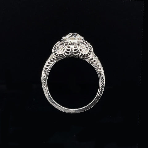 Edwardian, Antique, Vintage, Engagement Ring, Wedding Ring, Diamond, 18K White Gold, Conflict Free Diamond