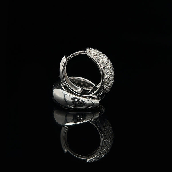 .80ct. T.W. Diamond Estate Huggie Earrings White Gold - J39499