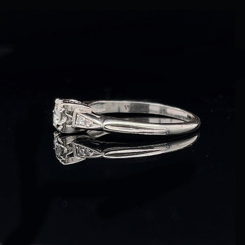 Art Deco, Antique, Vintage, Engagement Ring, Wedding Ring, Diamond, Platinum 
