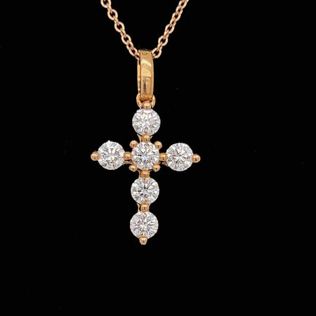 .78ct. T.W. Diamond Estate Cross Necklace 18K Yellow Gold - J39529