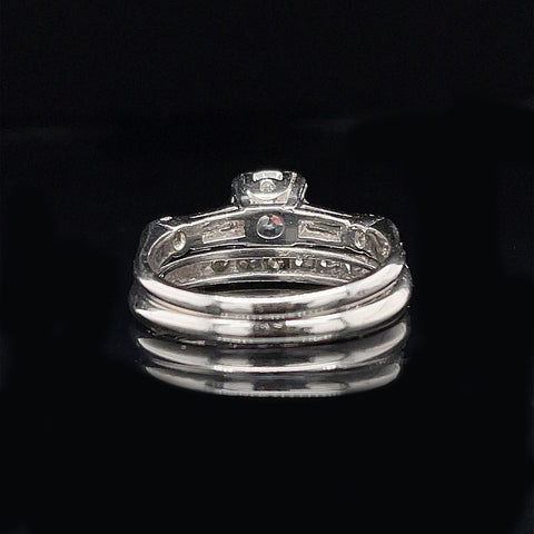 Art Deco, Antique, Vintage, Wedding Ring Set, Diamond, Platinum 