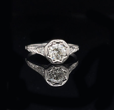 Art Deco .50ct. Diamond Antique Engagement - Fashion Ring Platinum - J39641