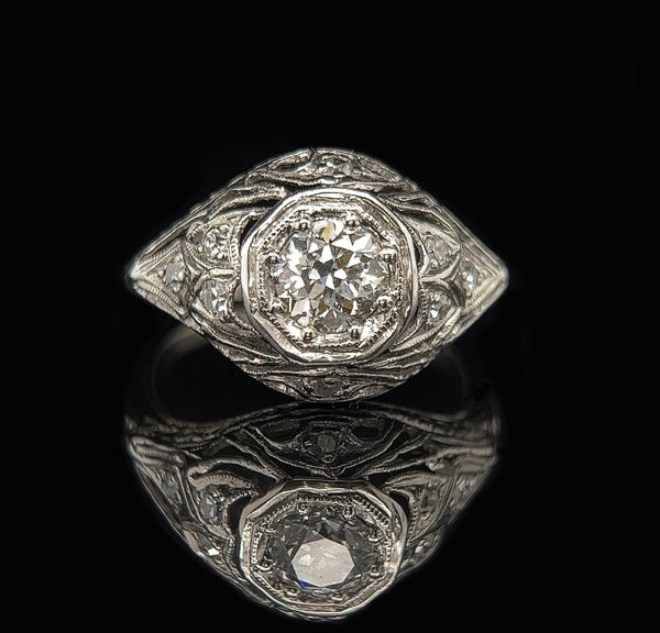 Belle Époque, Antique, Vintage, Engagement Ring, Wedding Ring, Diamond, Platinum 