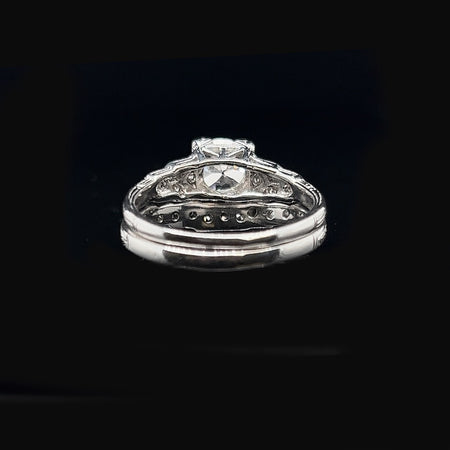 Art Deco, Antique, Vintage, Engagement Ring, Wedding Ring, Engagement Ring Set, Wedding Ring Set, GIA Certificate, Diamond, Platinum