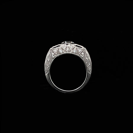 Art Deco Style, Vintage, Engagement Ring, Wedding Ring, Fashion Ring, Diamond, Ruby, Platinum, European Cut 