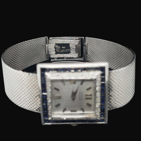 2.00ct. T.W. Sapphire & Diamond Lucien Piccard Vintage Watch White Gold - J39821