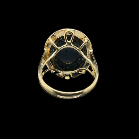 Nephrite Estate Fashion Ring Yellow Gold - J39877