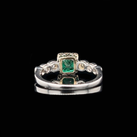 Art Deco, Antique, Vintage, Engagement Ring, Wedding Ring, Fashion Ring, Emerald, Platinum, 14K Yellow Gold