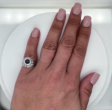 Art Deco, Antique, Vintage, Engagement Ring, Wedding Ring, Sapphire, Diamond, Platinum