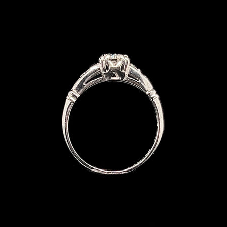 Art Deco, Antique, Vintage, Engagement Ring, Wedding Ring, Fidelity, Diamond, 18K White Gold 