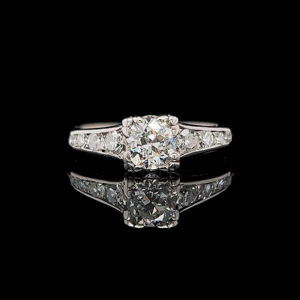 Art Deco .55ct. Diamond Antique Engagement - Fashion Ring Palladium - J39970