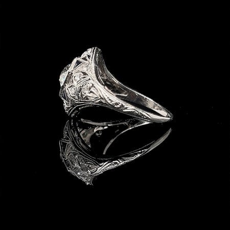 Art Deco, Antique, Vintage, Engagement Ring, Wedding Ring, Diamond, Sapphire, Platinum 