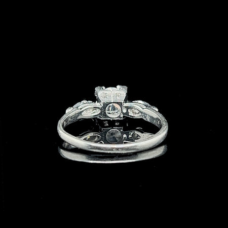 Art Deco .39ct. Diamond Antique Engagement Ring Platinum - J39985