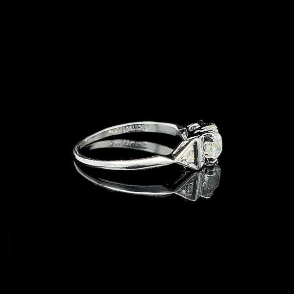 Art Deco, Antique, Vintage, Engagement Ring, Wedding Ring, Wedding Band, F & F Felger, Diamond, Platinum