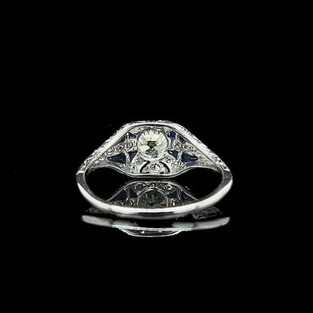 Art Deco, Antique, Vintage, Engagement Ring , Wedding Ring, Diamond, Sapphire, Platinum