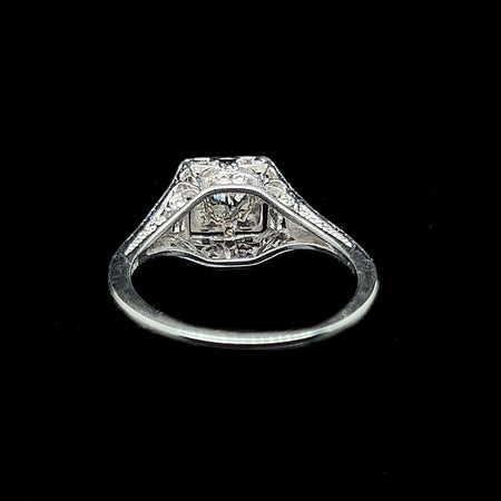 Art Deco, Antique, Vintage, Engagement Ring, Wedding Ring, Fashion Ring, Diamond, 18K White Gold 