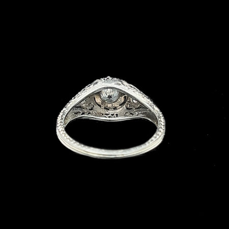 Art Deco, Antique, Vintage, Engagement Ring, Fashion Ring, Belais, Diamond, 18K White Gold 