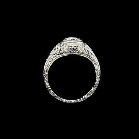 Art Deco, Antique, Vintage, Engagement Ring, Fashion Ring, Belais, Diamond, 18K White Gold 