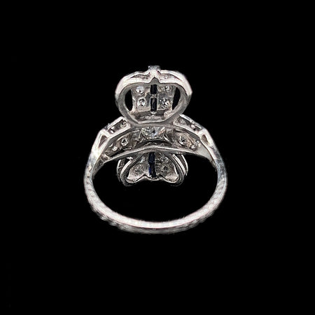 Edwardian, Antique, Vintage, Engagement Ring, Wedding, Fashion Ring, Diamond, Sapphire, Platinum 