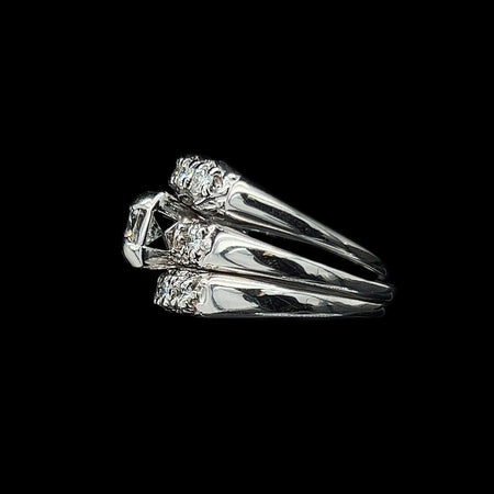 1.10ct. Diamond Vintage Wedding Set White Gold - J40045