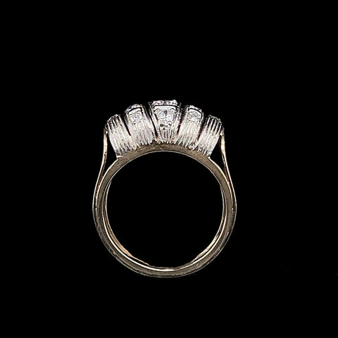 Retro .70ct. T.W. Diamond Antique Wedding - Fashion Ring White & Yellow Gold - J40070